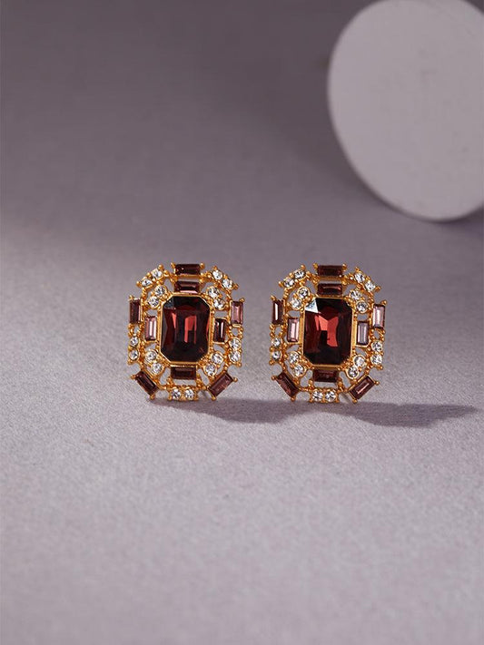 Garnet Radiance Earrings: Elevate Elegance, Cultivate Bonds - Homurai Jewelry