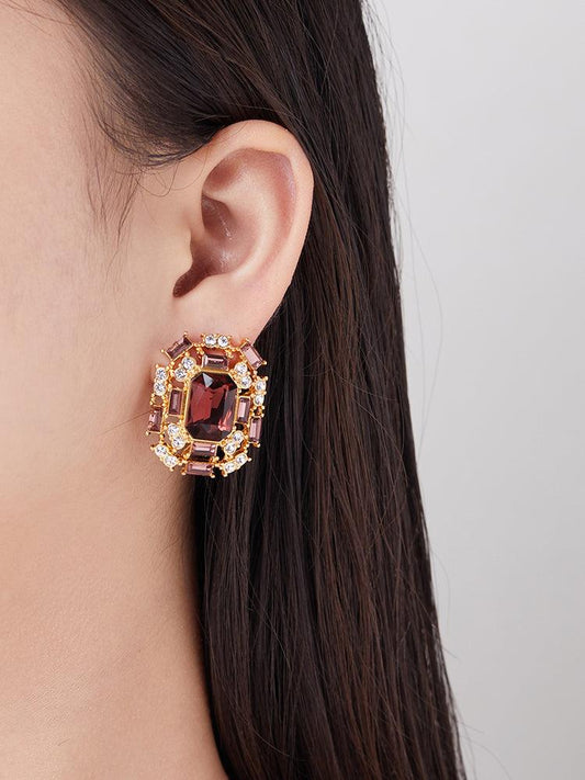 Garnet Radiance Earrings: Elevate Elegance, Cultivate Bonds - Homurai Jewelry