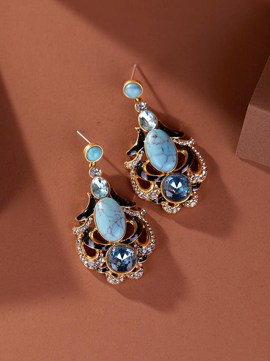Turquoise Tranquility Stud Earrings: Embrace Wisdom and Invite Fortune - Homurai Jewelry