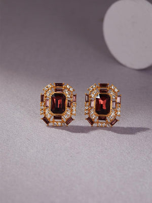 Garnet Radiance Earrings: Elevate Elegance, Cultivate Bonds - Homurai Jewelry 