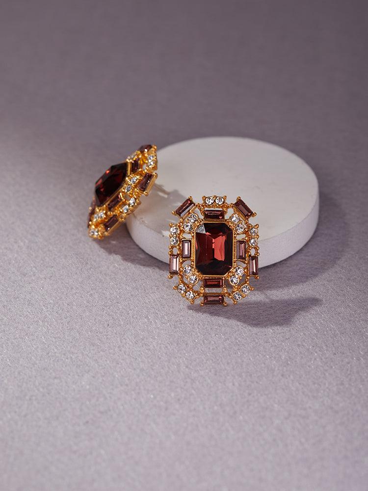 Garnet Radiance Earrings: Elevate Elegance, Cultivate Bonds - Homurai Jewelry 