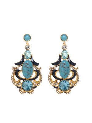 Turquoise Tranquility Stud Earrings: Embrace Wisdom and Invite Fortune - Homurai Jewelry 